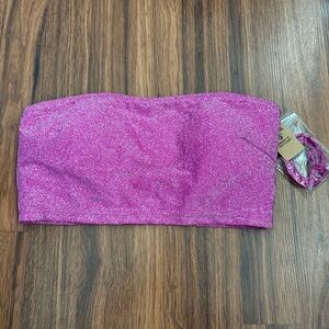 NWT Pink Victorias Secret Pink glitter bandeau top